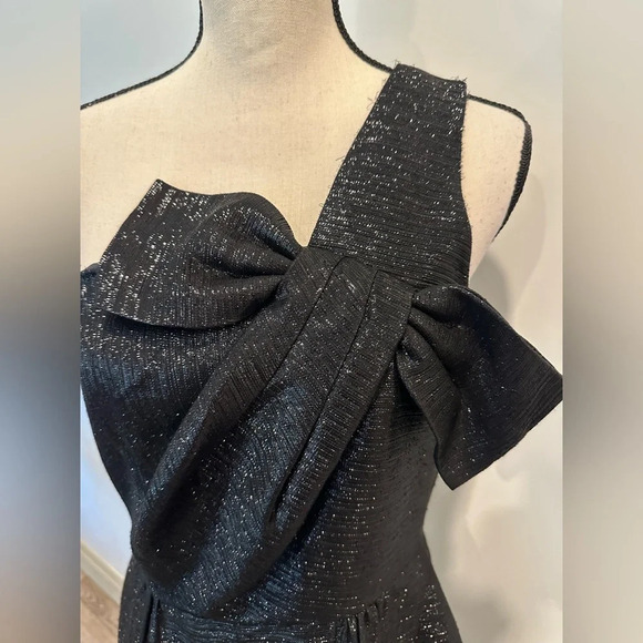 Kate Spade Black  Shimmer One Shoulder Formal Dress 8 - Picture 3 of 11